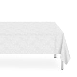 LIKAJON 12 Pack Plastic Lace Tablecloth, White Plastic Table Cloths for Parties Disposable, 54x108 in Waterproof Rectangular Pla