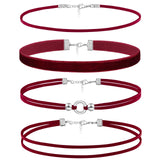 Palotay Red Velvet Choker Necklace for Women Gothic Halloween Cosplay Red Chokers Necklace Accessories Adjustable Costume Gifts-