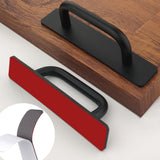 Westablize 2 Pack 4 1/4 Inch 108 mm Self-Adhesive Matte Black Cabinet Handles Aluminum Cabinet Pulls Drawer Pulls