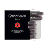 Caran DAche 8021-070 Pack of 6 Red Fountain Ink Cartridges