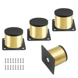 Kyuionty Set of 4 Stainless Steel Furniture Legs 2 Inch / 50 mm, Gold Cabinet Legs Round Kitchen Feet, Metal Replacement Legs fo