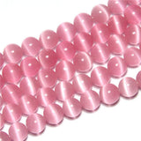 Pink Cat Eye Beads Round 4mm Semi Precious Gemstone Loose Beads for Jewelry Making (95-100pcs/strand)