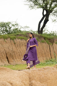 Gosriki Women'S Rayon Blend Solid Anarkali Kurta With Pant & Dupatta (Ketani Purple-Gs_Xl_Purple_X-Large),Purple,,B0DRNNSQD3