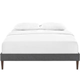 CasaFoyer Tessie Platform Bed | Solid Wood Frame | Polyester Upholstery | Tapered Legs | 10 Wood Slats | No Box Spring Needed | Memory Foam Compatible | Gray