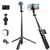K&F CONCEPT Popod 72 Phone Tripod, 3-in-1 Clip & Magnetic Selfie Stick with Remote, Automatic Phone Tripod Stand, Compatible wit