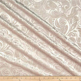 Brocade Scroll Velvet Fabric, 58 Inch in Width, Ideal Embossed Material for Home D cor Blush Cut by The Yard