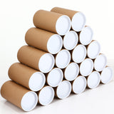 Yeaqee 20 Pack Mailing Tubes with Caps Poster Holder Tube 3 x 6 Inch Round Cardboard Mailers for Artwork Advent Calendars Classr