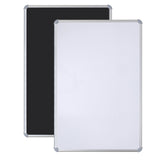 Roger & Moris Aluminium Framed Double Sided Board with Non Magnetic Whiteboard and Black Chalkboard for Home, Office and School