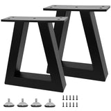 Rioychan 8 Inch Trapezoid Metal Table Legs Black, DIY Furniture Feets for Bench, Coffee Table, Stool Cabinet Legs, Including Scr