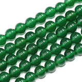 8mm Natural Green Agate Beads Round Gemstone Loose Beads for Jewelry Making (47-50pcs/strand)
