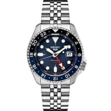 Seiko SSK003 Automatic Watch for Men 5 Sports Blue Dial with Date Calendar and Luminous Hands & Markers and Black & Blue GM