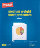 Staples Sheet Protectors, 8.5 x 11 Inch, Top-Loading Page Protection, 3-Hole Punched Ready, 2.4 Mil Standard Weight, 500-Pack, C