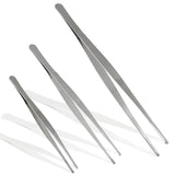 Bonsicoky 3Pcs Stainless Steel Tweezer Set (8 10 12)