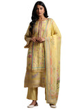 Libas Womens Printed Silk Blend Straight Kurta With Palazzos And Dupatta