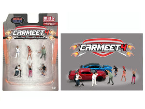 'Car Meet 4'' 6 Piece Diecast Figure Set For 1/64 Scale Models By American Diorama