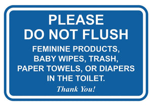 All Quality classic Framed Please Do Not Flush Thank You Bathroom Etiquette Sign - 6 x 8 (Blue)
