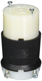 Hubbell HBL2523 Locking Connector, 20 amp, 277/480V, L2220R, Black and White