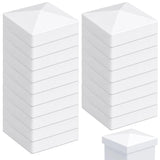 RECTOO 4x4 Vinyl Post Caps White (Actual 4.00 Internal Size - NOT for Wood Posts), Pyramid Top Toppers for Fences, Decks & Mailb