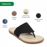Ortho Joy Fancy Doctor Slippers | Comfortable Flat Sandals For Women Stylish,Black,3,B09YDGRJDR