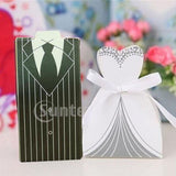 ATORSE 100Pcs Tuxedo Groom Bridal Ribbon Candy Boxes Box Wedding Party Favour GiftHome & Garden|Wedding Supplies|Wedding Favors