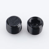 AC PERFORMANCE 1/8 NPT Male Socket Allen Head Plugs Aluminum Black, Pack of 2