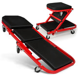 Magshion 36 Triplex Folding Creeper 2-in-1 Garage Foldable Creeper and Seat, Low Profile Mechanic Creeper with 6 Caster Wheels -