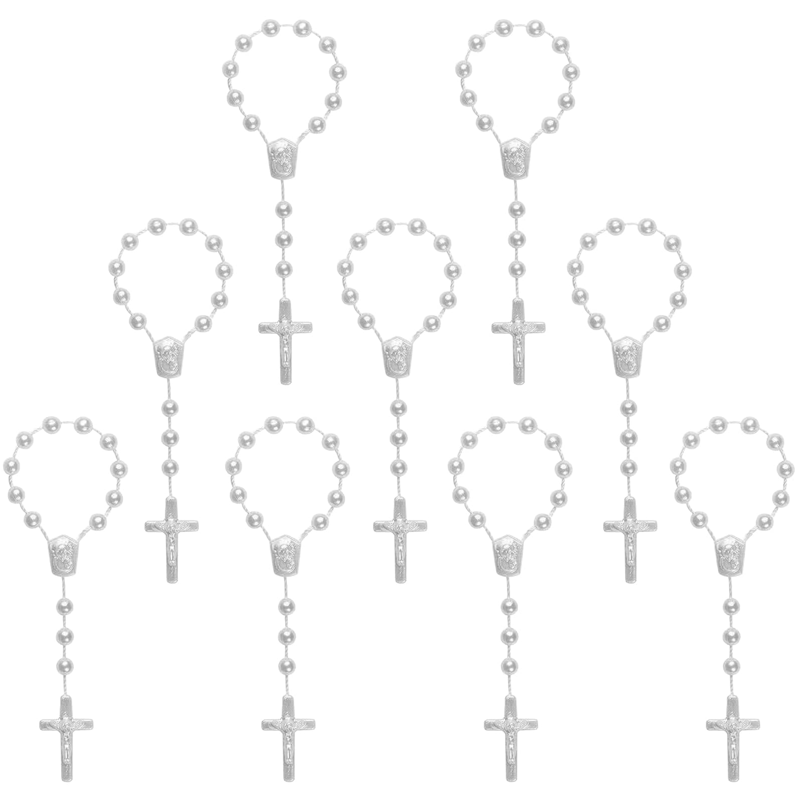 Xinhuida LSQ 50 Acrylic Mini Baptism Rosary - Suitable for First Communion, Christening Party Gift - Plastic