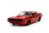 Jada Toys Big Time Muscle 1:24 1973 Plymouth Barracuda Diecast Car Red/Black, Toys for Kids and Adults
