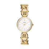 Fossil Women's Carlie Quartz Stainless Steel Three-Hand Watch, Color: Gold (Model: ES5272)
