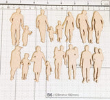 SIDDHANT Arts SACO 002(003) Family Cutouts. Plain MDF Blanks Cutouts for DIY, Artwork, Decoupage, Mix Media. Scrapbook