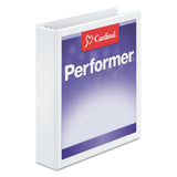 Cardinal 17400 Performer ClearVue SlantD Ring Binder, 1 1/2Inch Cap, 11 x 8 1/2, White