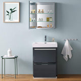 Fresca Valencia 24 Dark Slate Gray Free Standing Modern Bathroom Vanity W/Medicine Cabinet - Faucet Sold Separately