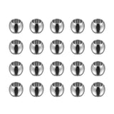 HARFINGTON 40pcs Beads 6.5mm Stainless Steel 4mm Hole Dia Bead for DIY Crafts, Silver Tone