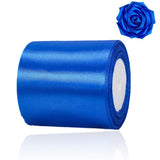 Royal Blue Ribbon 4 Inch Wide - 25 Yards Blue Satin Ribbon for Ribbon Cutting Ceremony Grand Opening, Wedding Chair Sash, Gift W
