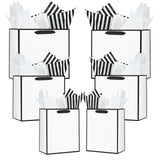 Offizon 12 Pcs White Gift Bags, Gift Bags with Tissue Paper (4 Small 6, 4 Medium 8.7, 4 Large 12.6), Paper Bags with Handles for