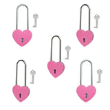 Gradleen 5PCS Glossy Rose Red 3.5 Inches Single Heart Lock with Key,50mm Love Padlock Metal Love Lock for Lovelock Bridge,Jewelr