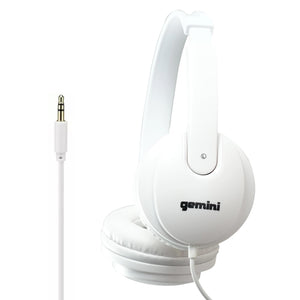 Gemini Sound DJX-200 White Professional DJ Headphones - Over-Ear Monitor with 40mm Drivers, Ultra-Comfort Ear Cups, Noise Isolat