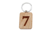 Blessings 7 Number Wooden Keychain