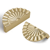 Yagman Brushed Gold Cabinet Pulls 6 Pack 3 Inch Modern Drawer Handles Kitchen Cupboard Half Moon Bathroom Dresser Sunflower Cup 