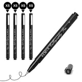 KEMYR 4 Micro Fine liner Drawing Art Pens Calligraphy Pens: XS Size Black Art supplies Waterproof Archival Black Ink Markers For