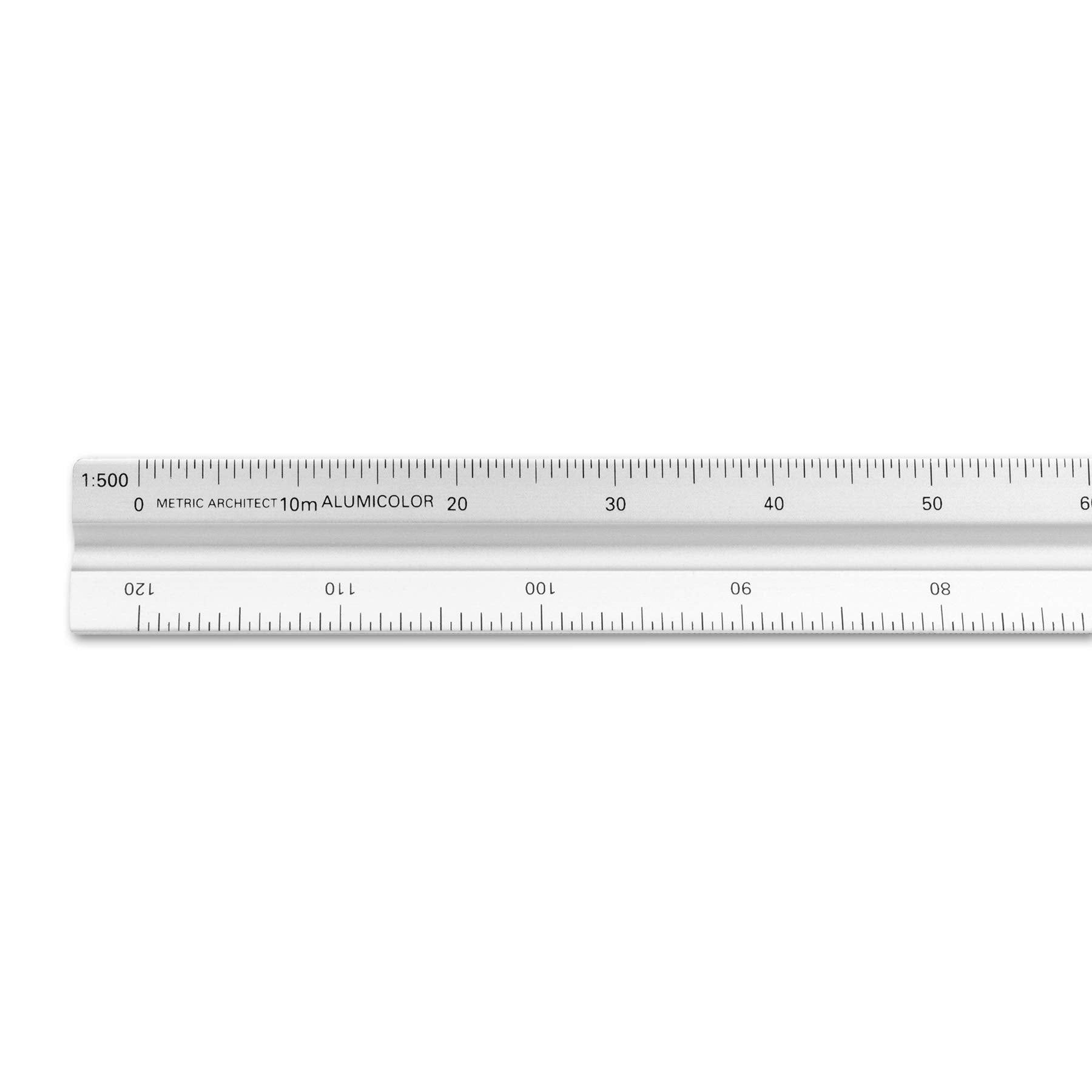 Alumicolor Aluminum Architect Metric Solid Drafting Scale, 30CM, Silver