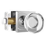naubea Polished Chrome Door Knobs Glass Door Knobs Interior Passage Door Knob Crystal Interior Door Knob for Closet and Hallway