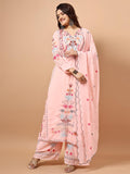 Wedani Faux Georgette Embroidered Kurta Set With Duptta For Women (In Alpha 3Xl Regular Peach),PEACH,3XL,Faux Georgette,Anarkali,Kurta Set