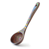 Gudamaye Pakkawood Rainbow Deep Soup Ladles,Pakkawood Ladle,10.6 inch Big Soup Ladle for Cooking,Deep Ladle Spoons,Wood Ladle, W