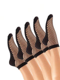 Wklouyhe 5 Pairs Women Black Lace Fishnet Socks Elastic Ankle High Dress Hollow Out Mesh Net Socks Tights For Summer Wear_Free S