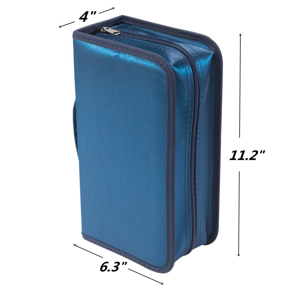 128 Capacity CD/DVD case Wallet, Storage,Holder,Booklet by Rekukos(Blue)