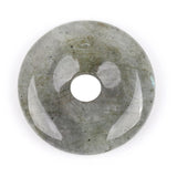 GEM-Inside 30mm Gray Labradorite Jasper Stone Circle Donuts Beads for Pendant Jewelry Making Power Energy Chakra Massage GuaSha 