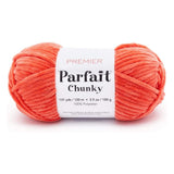 Premier Parfait Chunky Yarn, Super Bulky Weight, Ideal for Knitting and Crocheting, Chenille, Mango, 3.5 oz, 131 Yards
