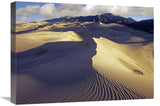 Rippled Sand Dunes With Sangre De Cristo Mountains In The Background, Great Sand Dunes National Park And Preserve, Colorado-Canv