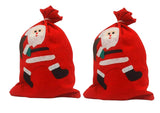 Forty Wings 2 Pcs Kids Drawstring Christmas Gift Candy Bag Treat Bag Goody Bag Gift Wrappig Bag Santa Claus Haversack Bags Chris